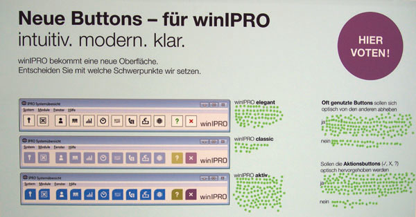 Voting für die Funktionsbuttons der mit Spannung erwarteten neuen Version winIPRO 8.0