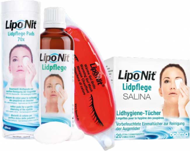 LipoNit® Lidpflege-Set mit Wärmemaske, Suspension und SALINA