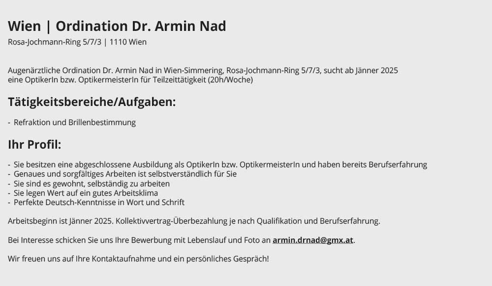 20241125 Stellenangebot Dr Armin Nad